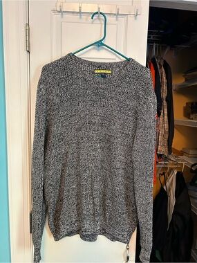 Prince & Fox Black and White Marled Crew Sweater